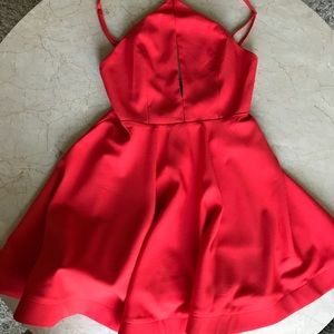Red dress - XS - open front slit, flowy